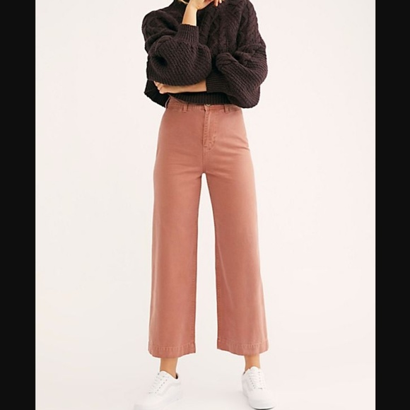 Free People Patti Pant Hi Rise Crop Rose Color NWT - Picture 4 of 6